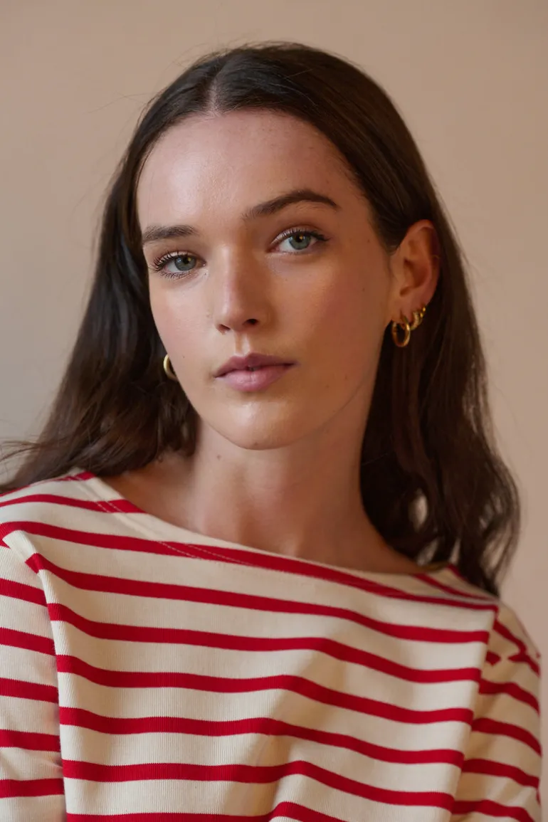 Breton - Ecru/Flame Red