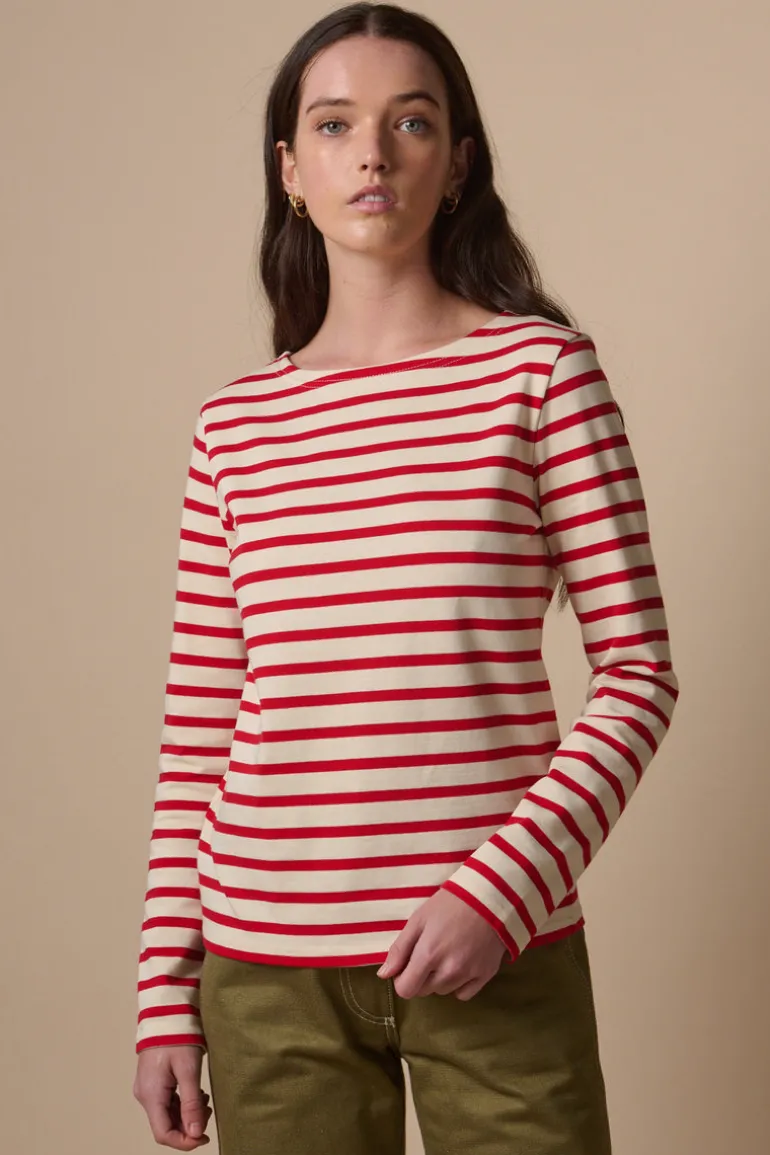 Breton - Ecru/Flame Red