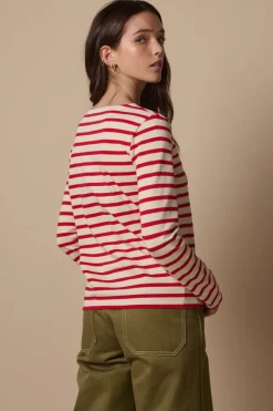 Breton - Ecru/Flame Red