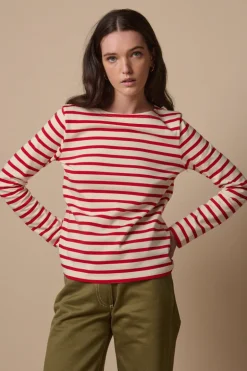 Breton - Ecru/Flame Red