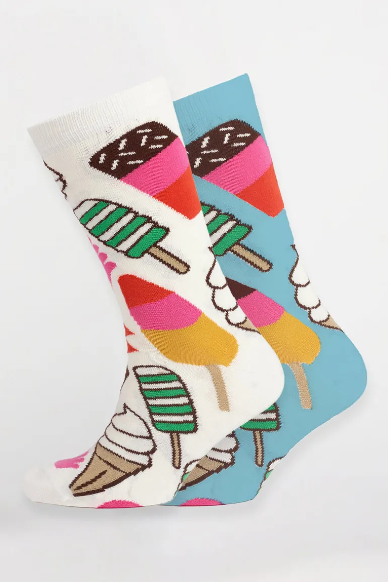 Graphic Cotton Sock 2 Pack - Lollies