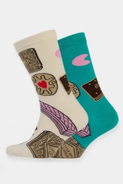 Graphic Cotton Sock 2 Pack - Biscuits