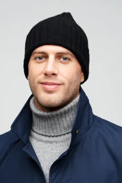 Lambswool Beanie Hat - Black