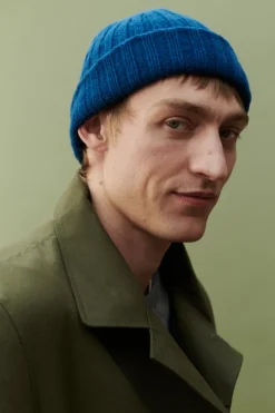 Lambswool Beanie Hat - Bright Blue