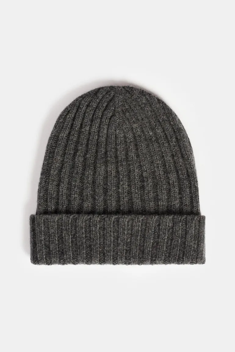 Lambswool Beanie Hat - Charcoal