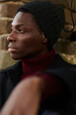 Lambswool Beanie Hat - Charcoal
