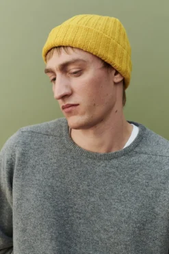 Lambswool Beanie Hat - Mustard