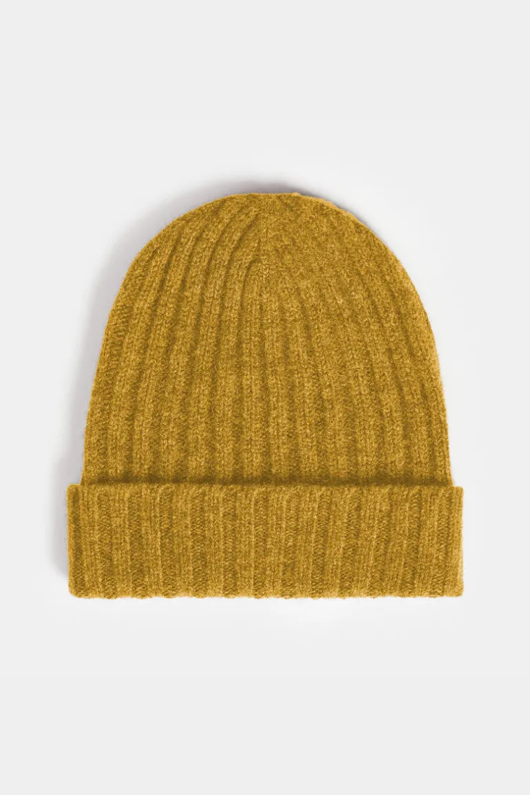 Lambswool Beanie Hat - Mustard