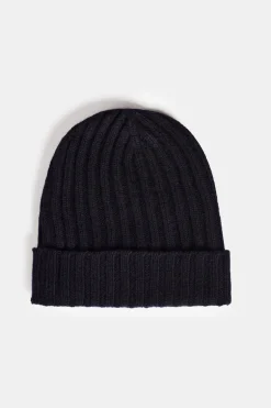 Lambswool Beanie Hat - Navy