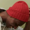 Lambswool Beanie Hat - Red