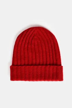 Lambswool Beanie Hat - Red