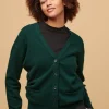 Lambswool Cardigan - Bottle Green