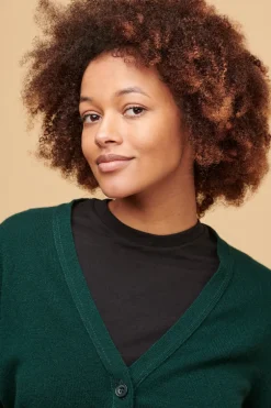 Lambswool Cardigan - Bottle Green
