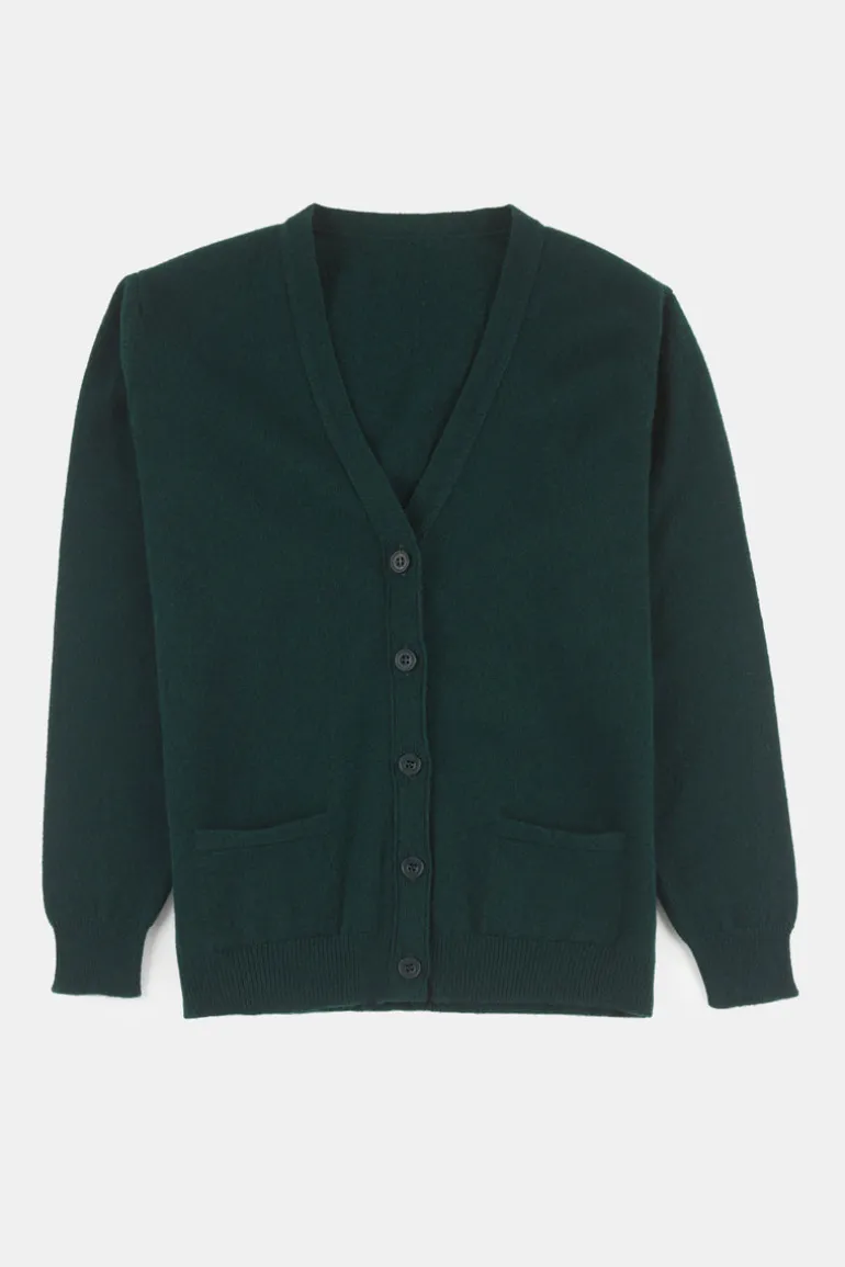 Lambswool Cardigan - Bottle Green