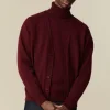 Lambswool Cardigan - Burgundy