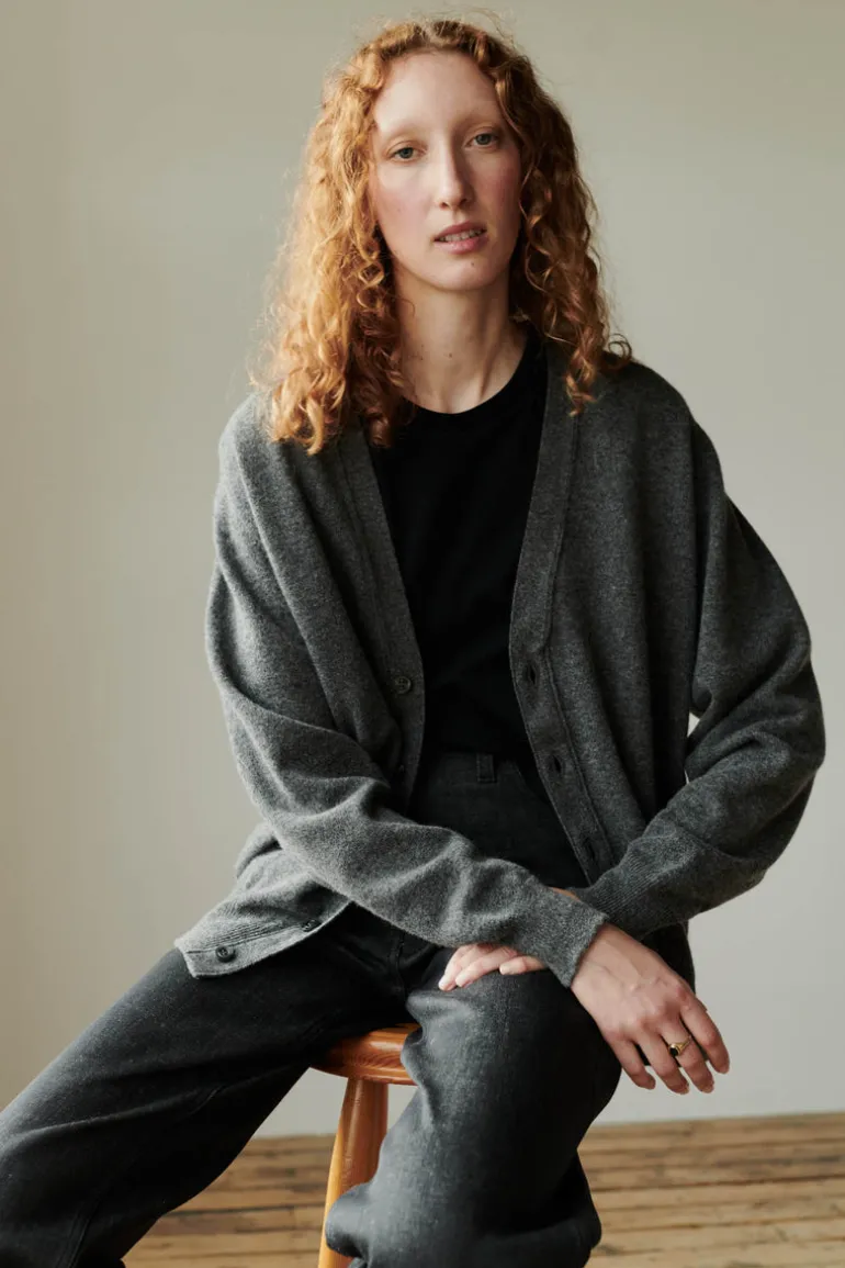 Lambswool Cardigan - Charcoal