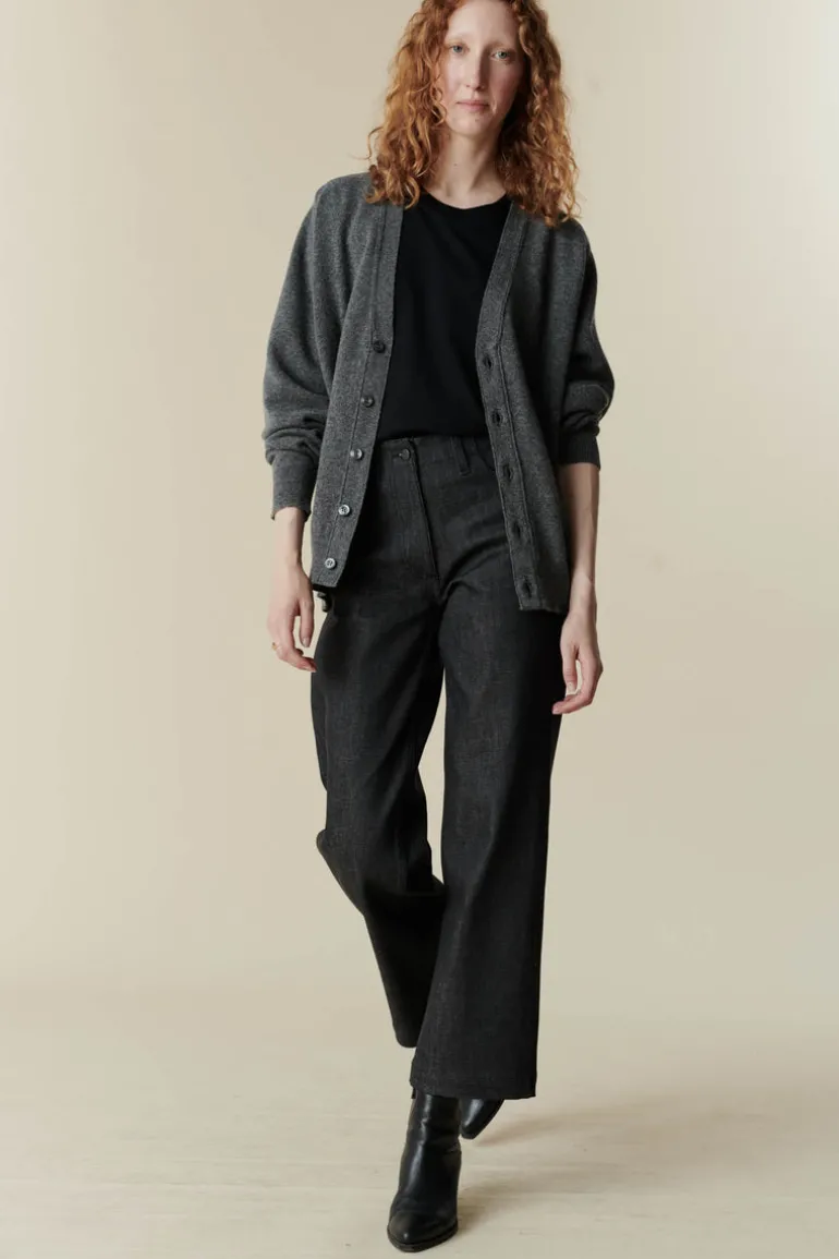 Lambswool Cardigan - Charcoal