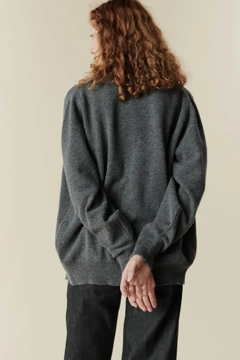 Lambswool Cardigan - Charcoal