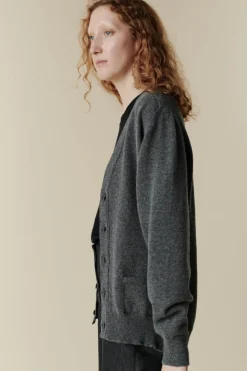 Lambswool Cardigan - Charcoal