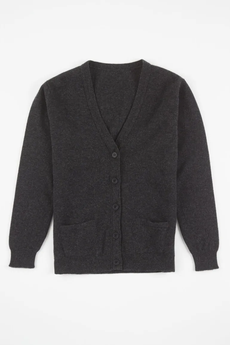 Lambswool Cardigan - Charcoal
