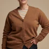 Lambswool Cardigan - Dark Camel