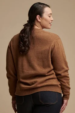 Lambswool Cardigan - Dark Camel