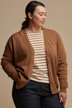 Lambswool Cardigan - Dark Camel