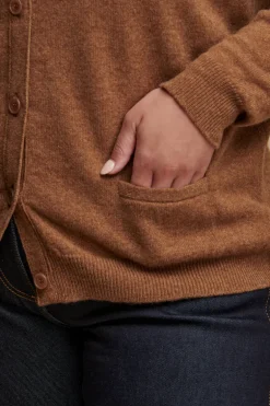 Lambswool Cardigan - Dark Camel