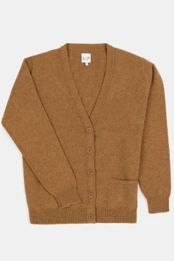 Lambswool Cardigan - Dark Camel