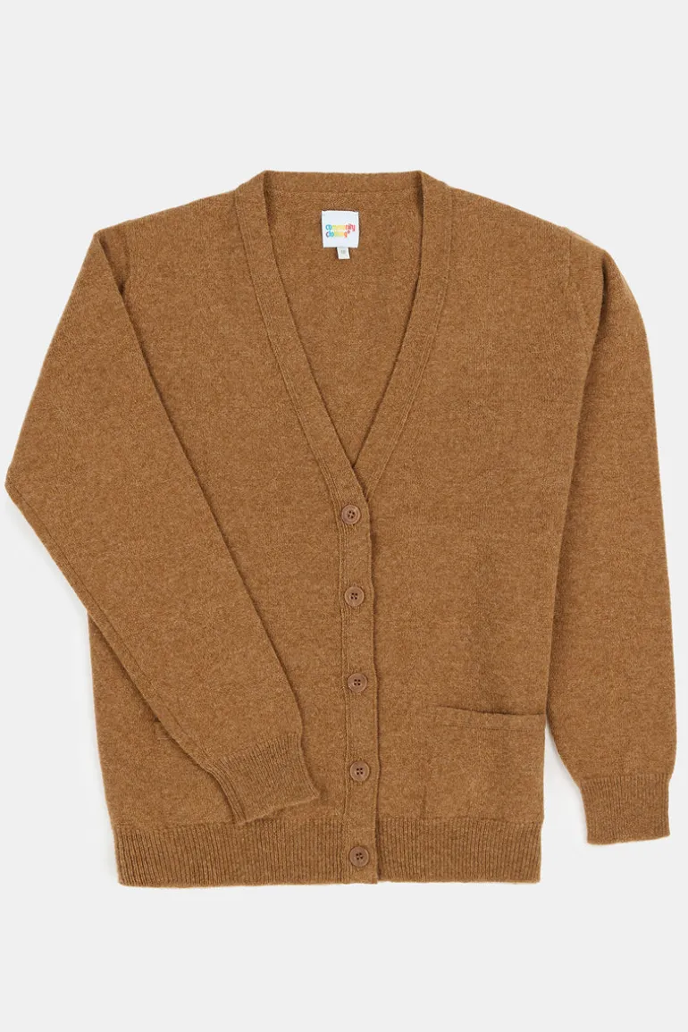Lambswool Cardigan - Dark Camel