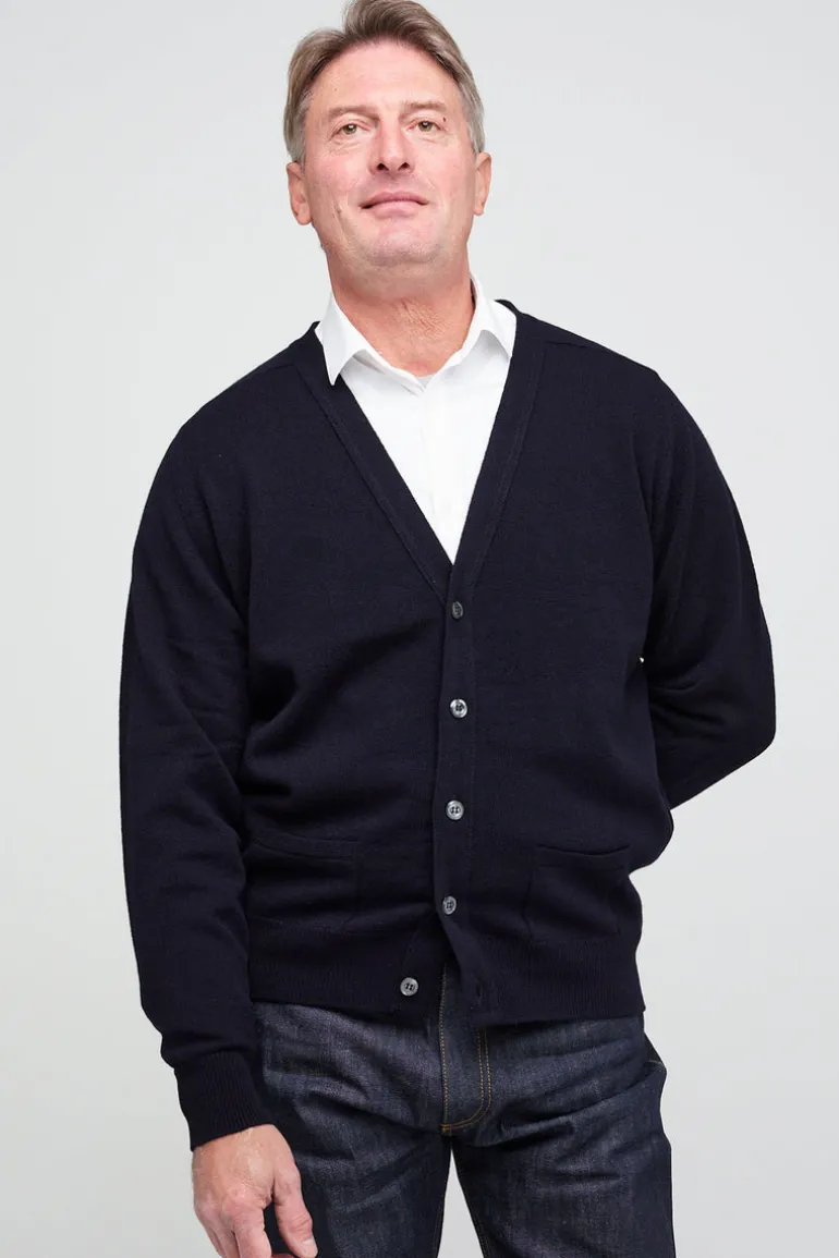 Lambswool Cardigan - Navy