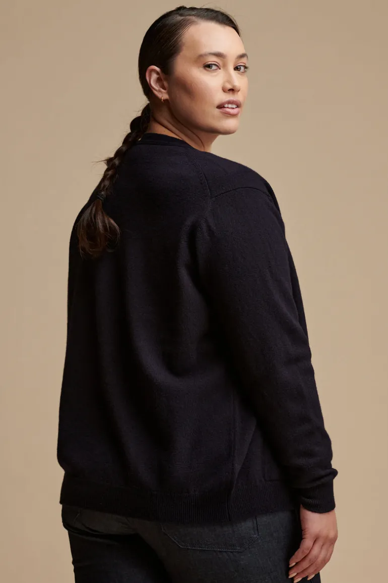 Lambswool Cardigan - Navy