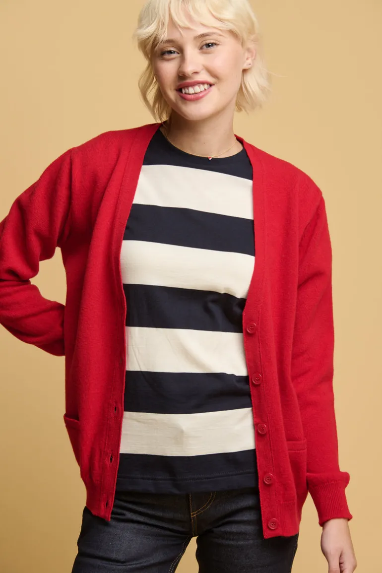 Lambswool Cardigan - Red