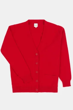 Lambswool Cardigan - Red