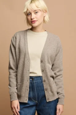 Lambswool Cardigan - Truffle