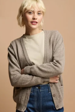 Lambswool Cardigan - Truffle
