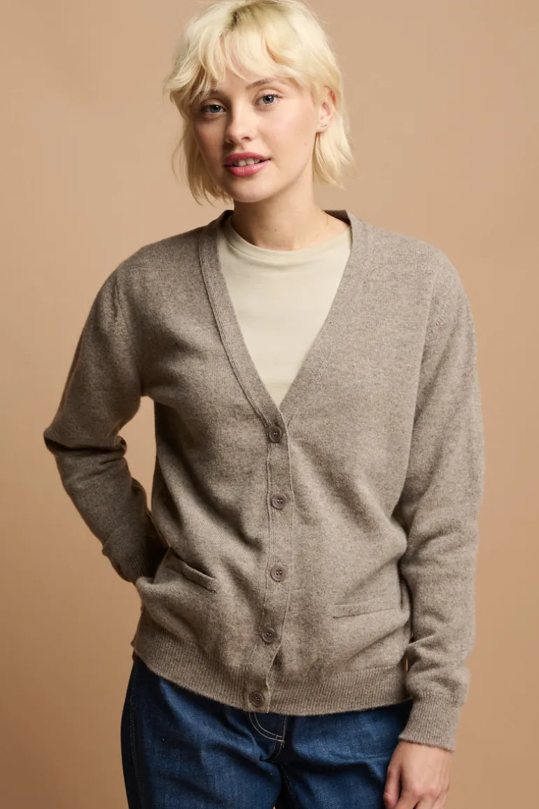 Lambswool Cardigan - Truffle