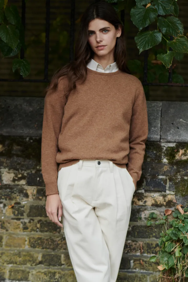 Lambswool Crew Neck - Dark Camel