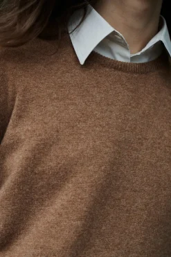 Lambswool Crew Neck - Dark Camel