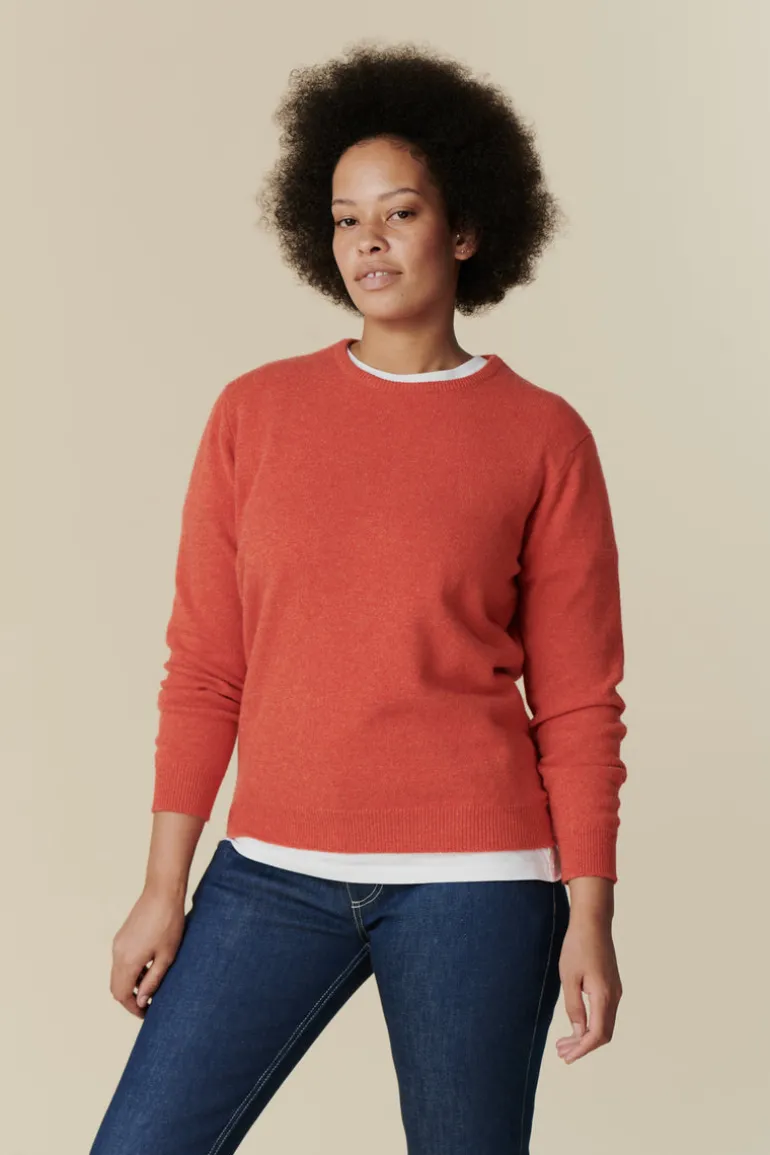 Lambswool Crew Neck - Flame Red