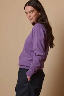 Lambswool Crew Neck - Thistle Purple