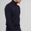 Lambswool Roll Neck Jumper - Navy