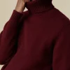 Lambswool Roll Neck Jumper - Burgundy