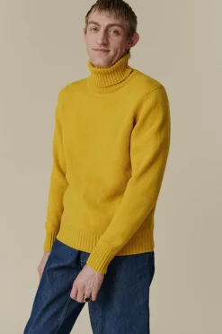 Lambswool Roll Neck Jumper - Picalilli Yellow