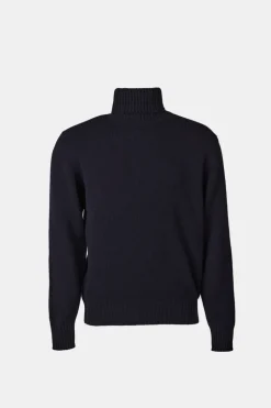 Lambswool Roll Neck Jumper - Navy