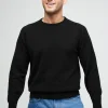 Lambswool Saddle Shoulder Crew Neck - Black