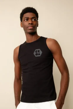 Men's Sleeveless T Shirt Plastic Free - Black