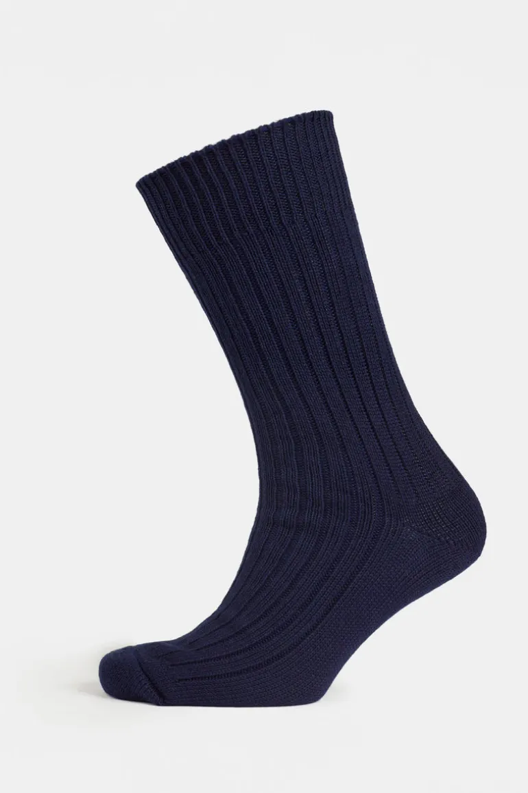Premium Cotton Sock Rib - Navy Blue