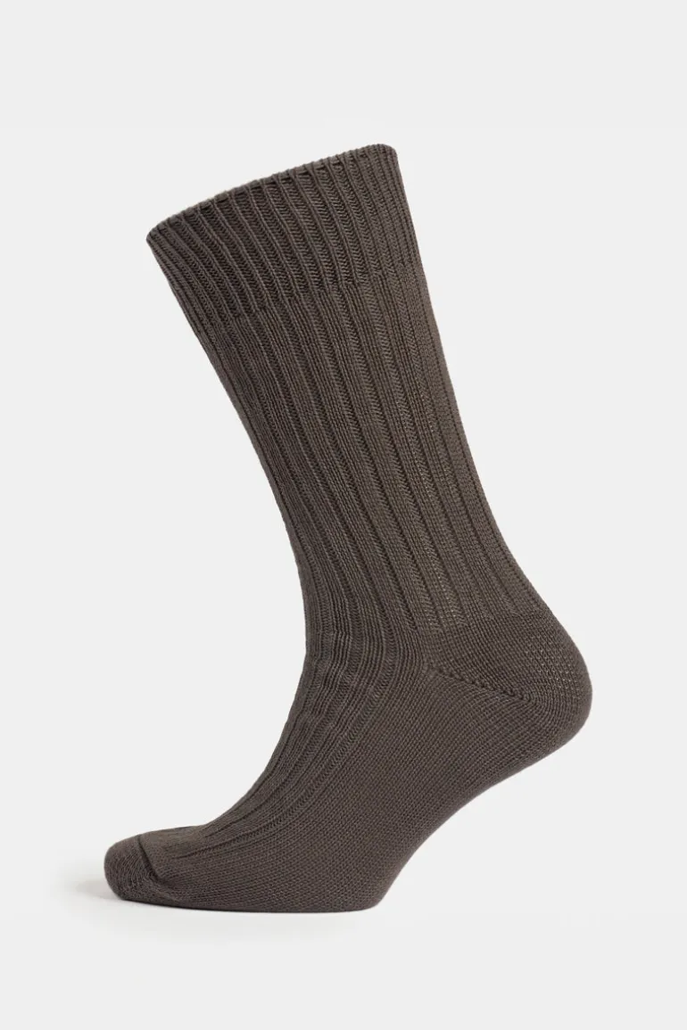 Premium Cotton Sock Rib - Slate Grey