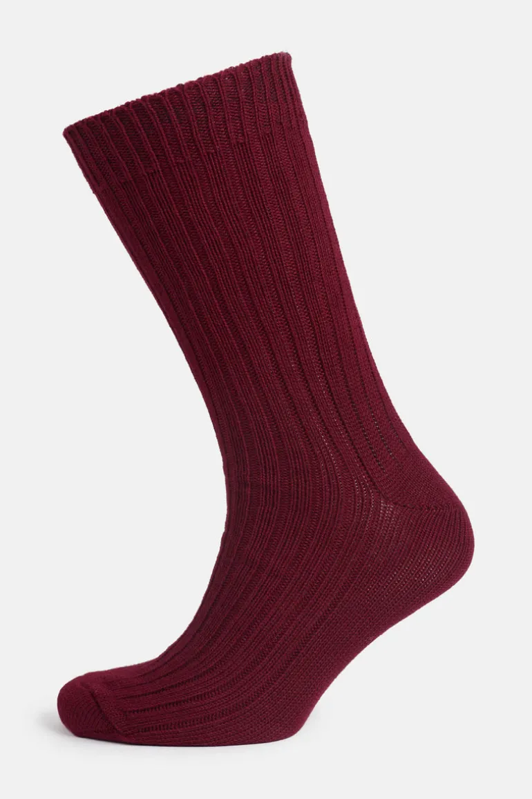 Premium Cotton Sock Rib - Burgundy